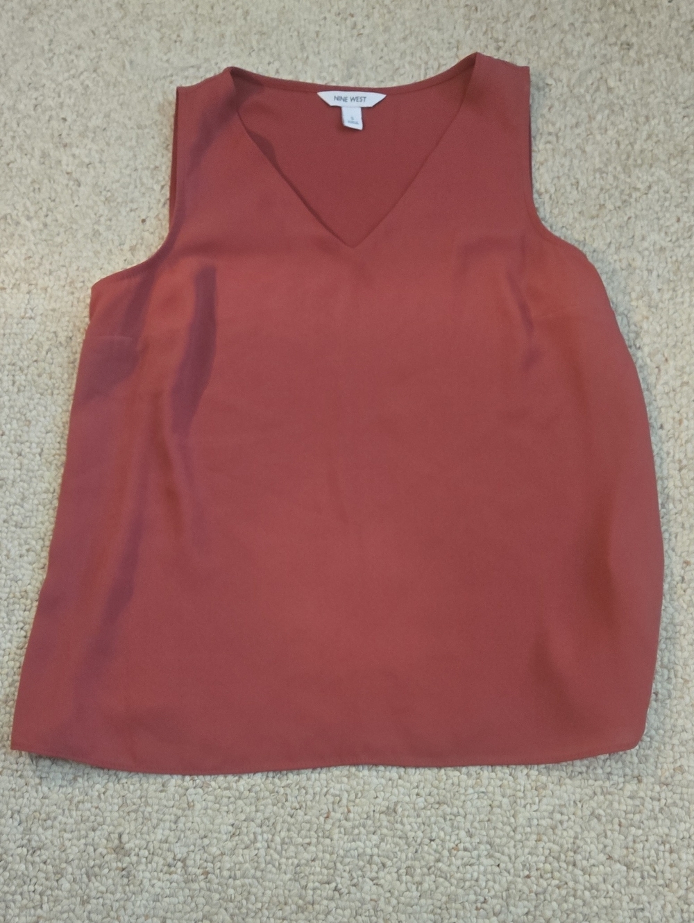 Nine West Rust-Colored V-Neck Sleeveless Camisole